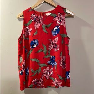 Floral Sleeveless Top - Red